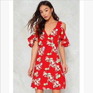 nasty gal red floral dress